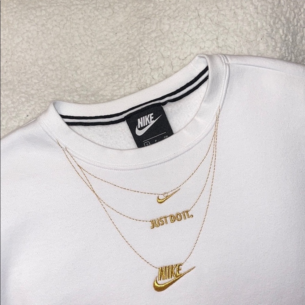 Gold Chain White Nike Sweatshirt